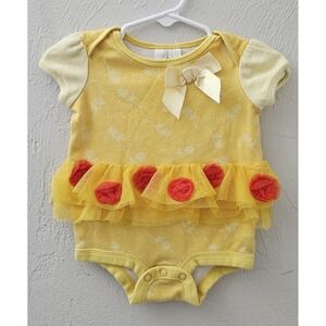 Disney Baby One Piece Dress Belle Tulle Skirt 3-6 Months Beauty And The‎ Beast